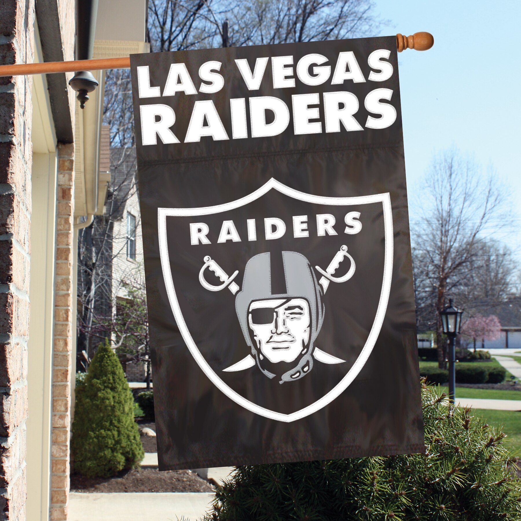 OAKLAND RAIDERS House Banner Flag PREMIUM Outdoor DOUBLE SIDED Embroidered 