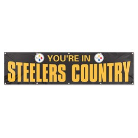 Pittsburgh Steelers Giant 8' x 2' Banner Black