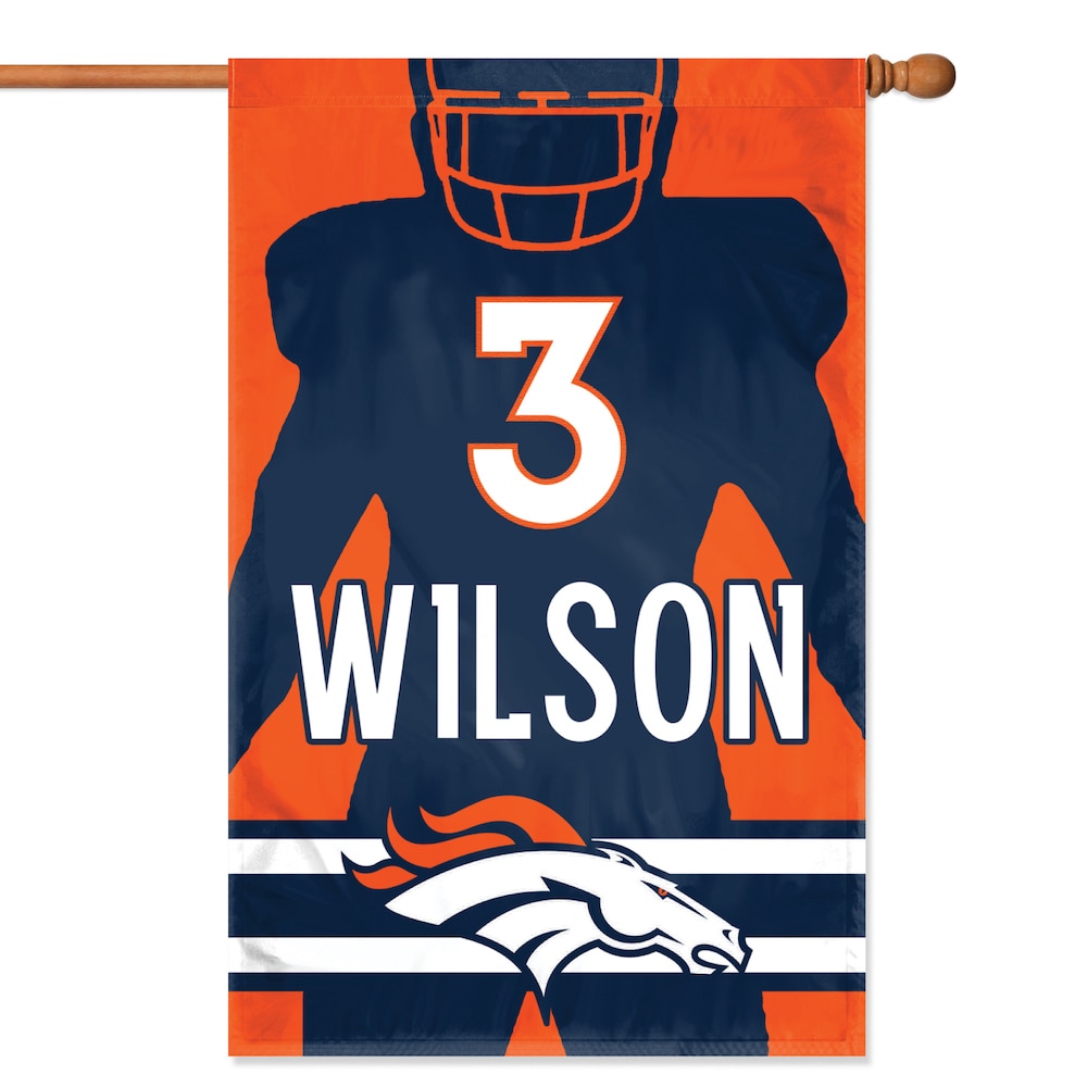 Russell Wilson Silhouette Banner Flag