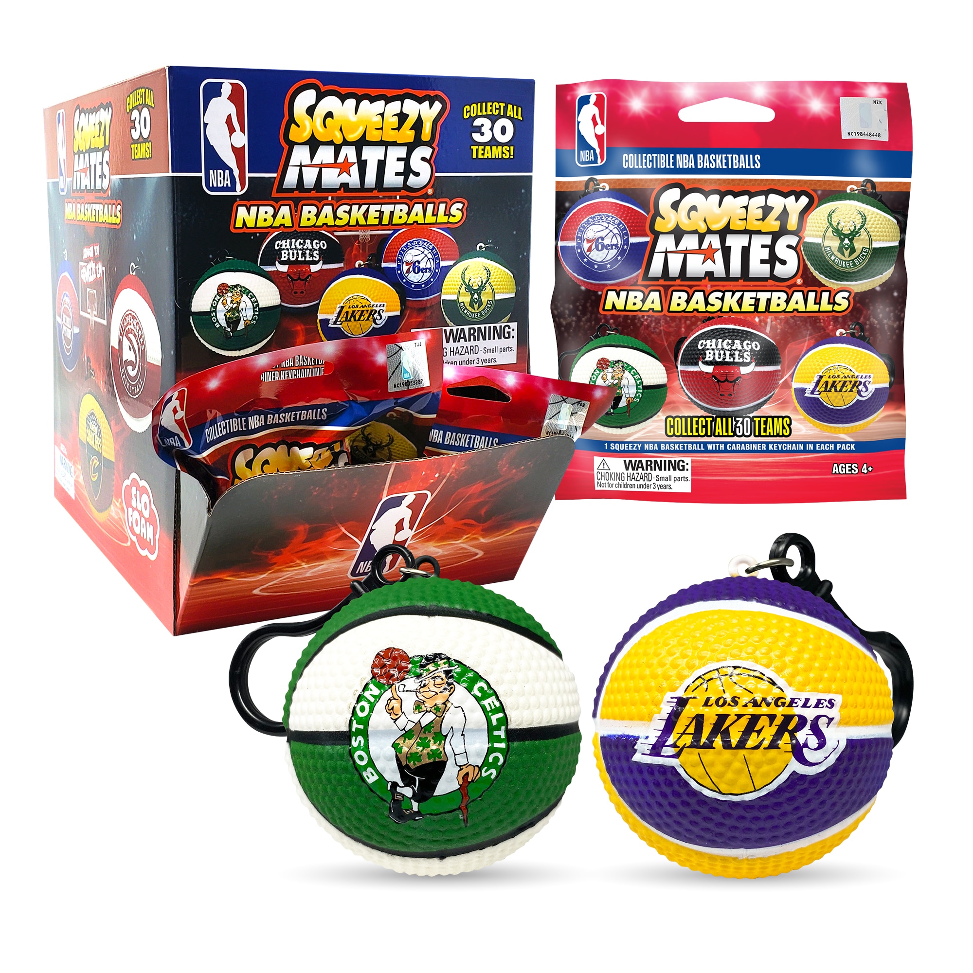 SqueezyMate NBA Basketballs: Series 1 - Gravity Feed Display