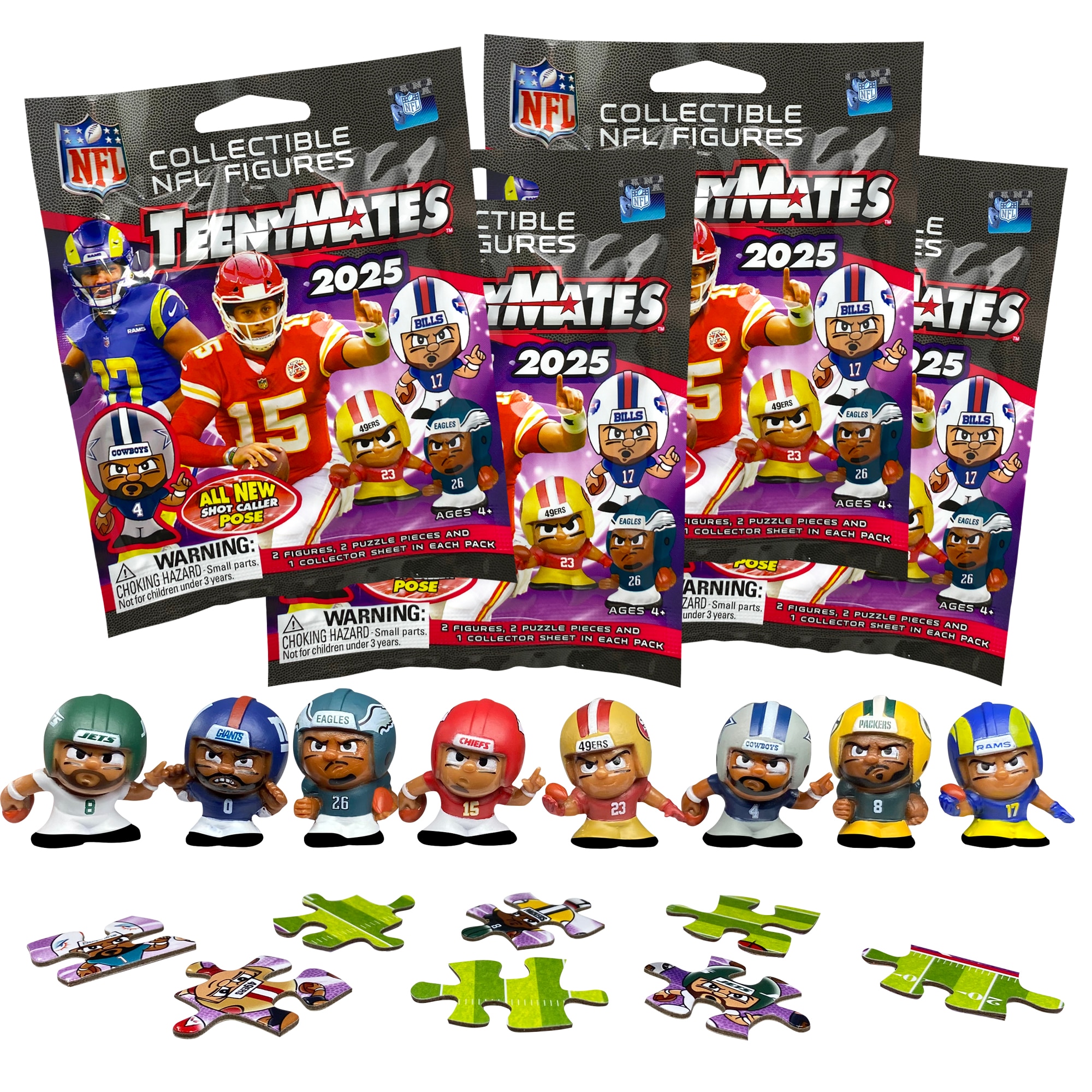 4 Blind Packs, TeenyMates NFL  2025