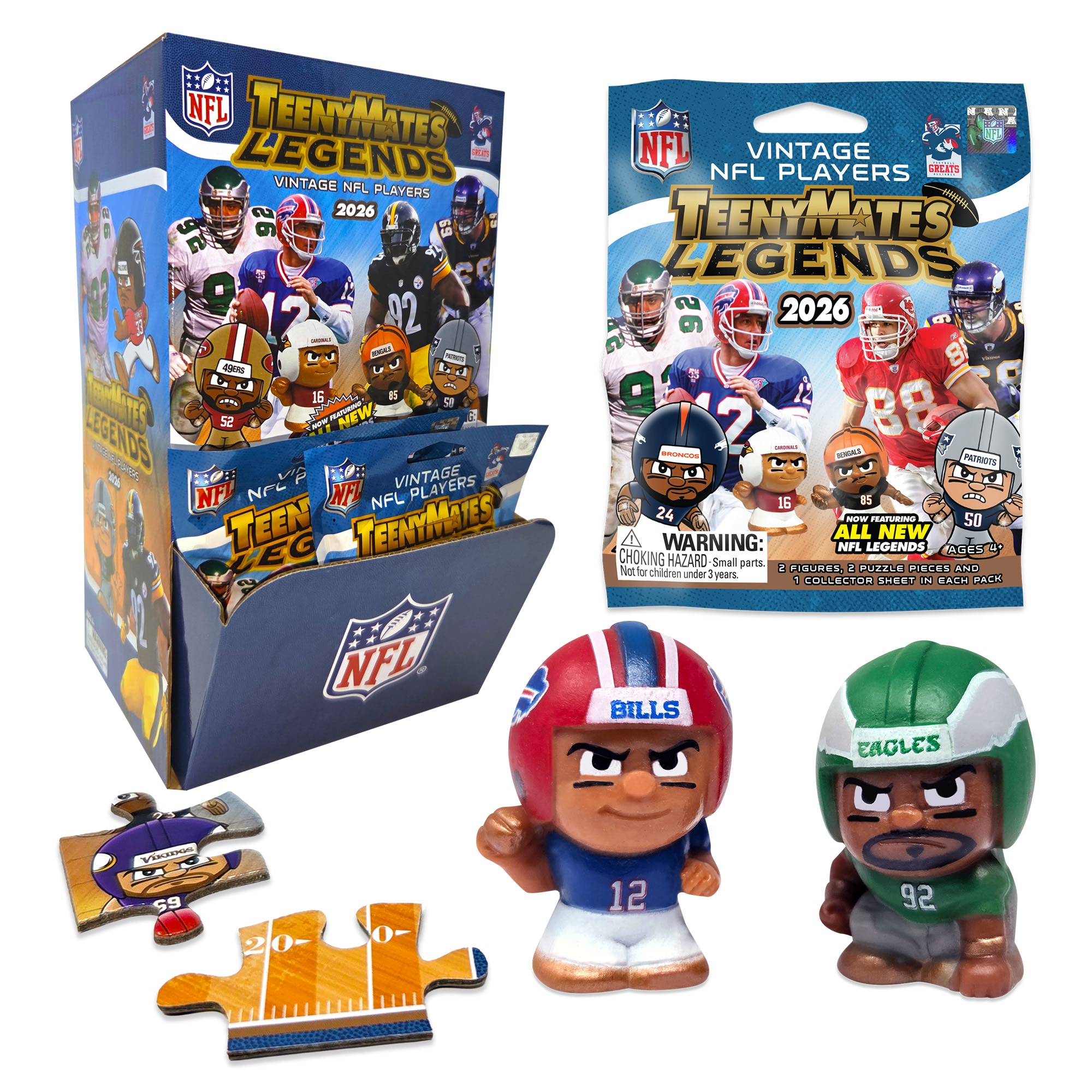 NFL TeenyMates Legends Gravity Feed 2026 32-Pack Display