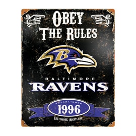 Baltimore Ravens Embossed Metal Sign