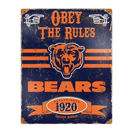 Chicago Bears Embossed Metal Sign