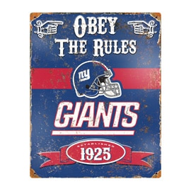 New York Giants Embossed Metal Sign