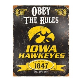 Iowa Hawkeyes Embossed Metal Sign