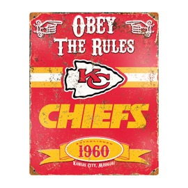 Kansas City Chiefs Embossed Metal Sign