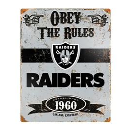 Las Vegas Raiders Embossed Metal Sign