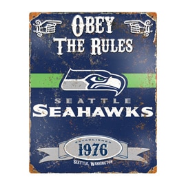 Seattle Seahawks Embossed Metal Sign