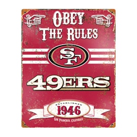 San Francisco 49ers Embossed Metal Sign