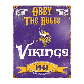 Minnesota Vikings Embossed Metal Sign