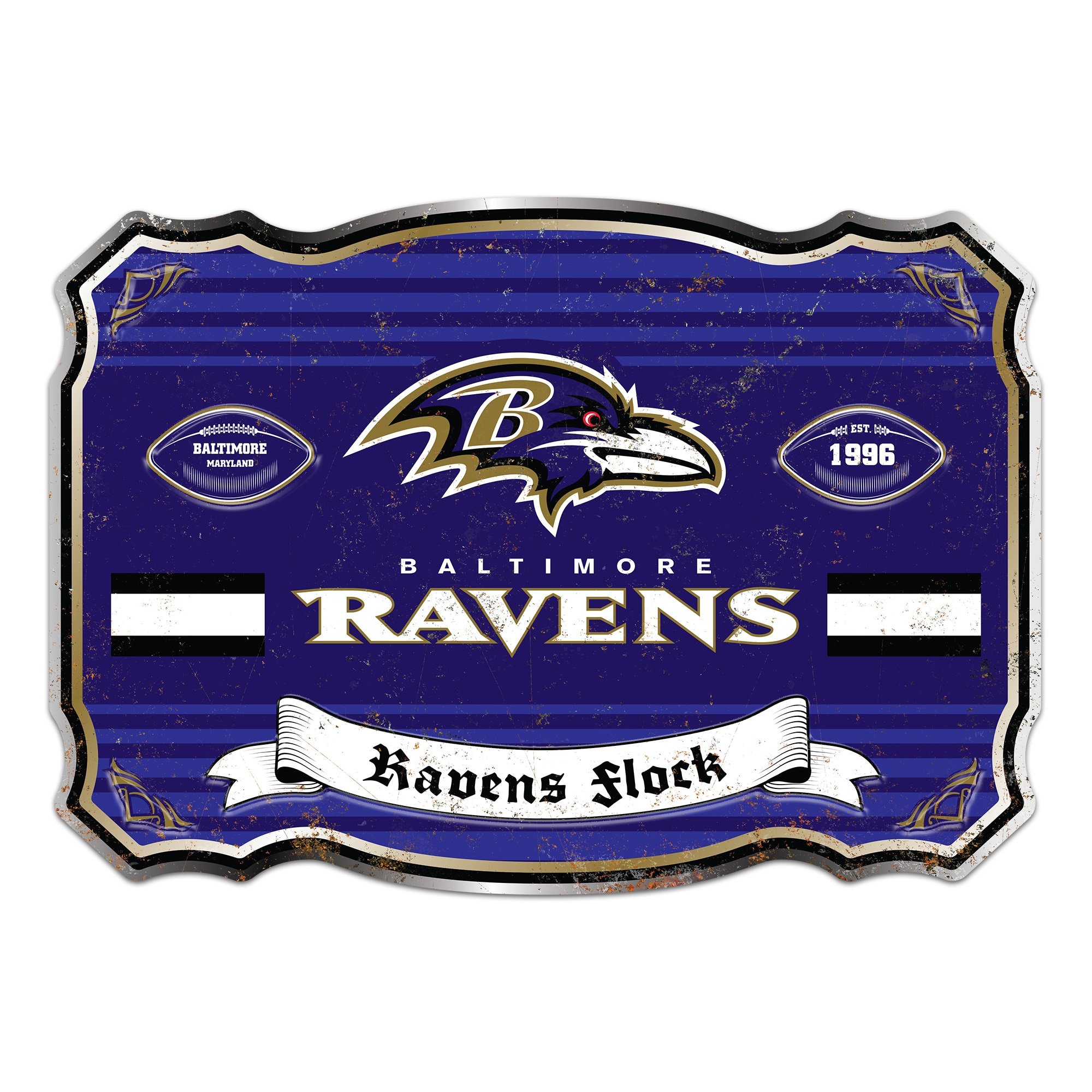 Baltimore Ravens Giant Metal Sign