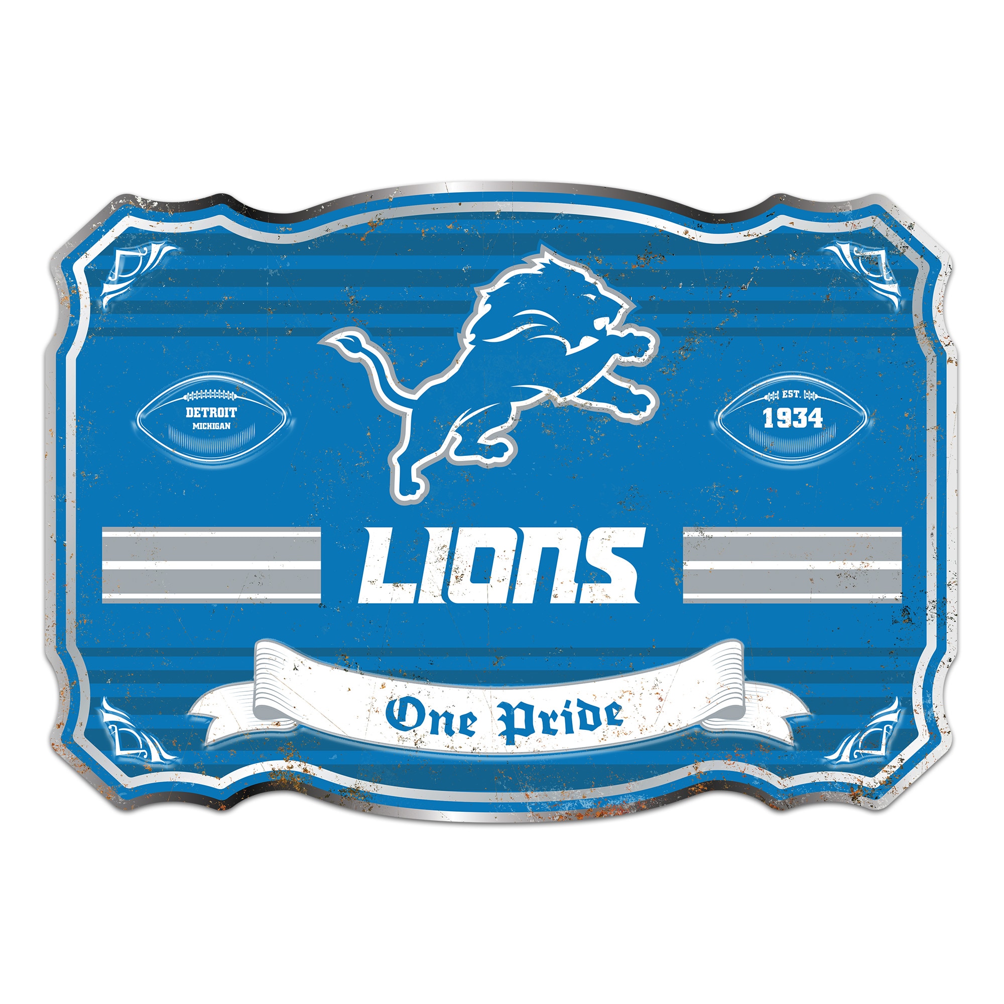 Detroit Lions Giant Metal Sign