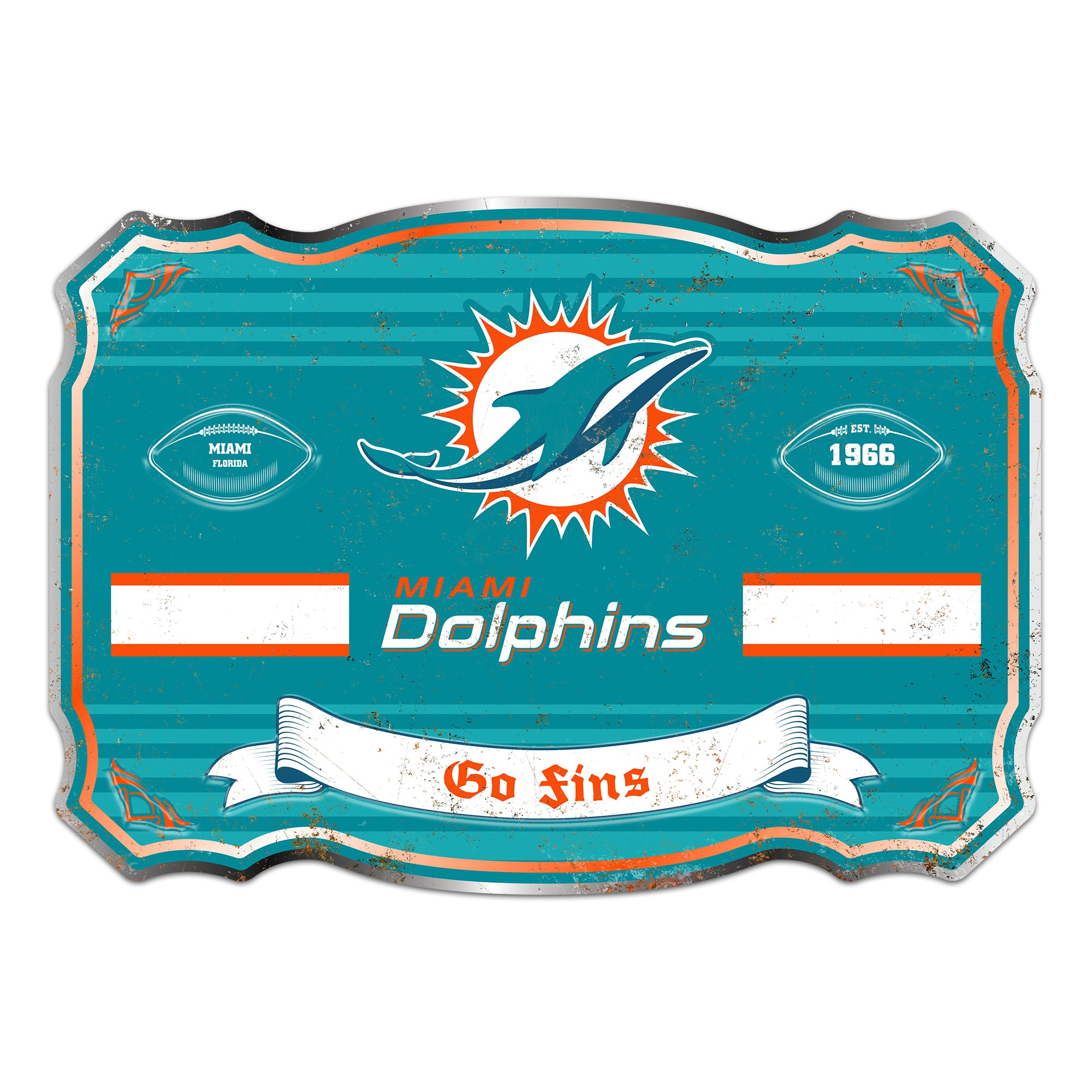 Miami Dolphins Giant Metal Sign