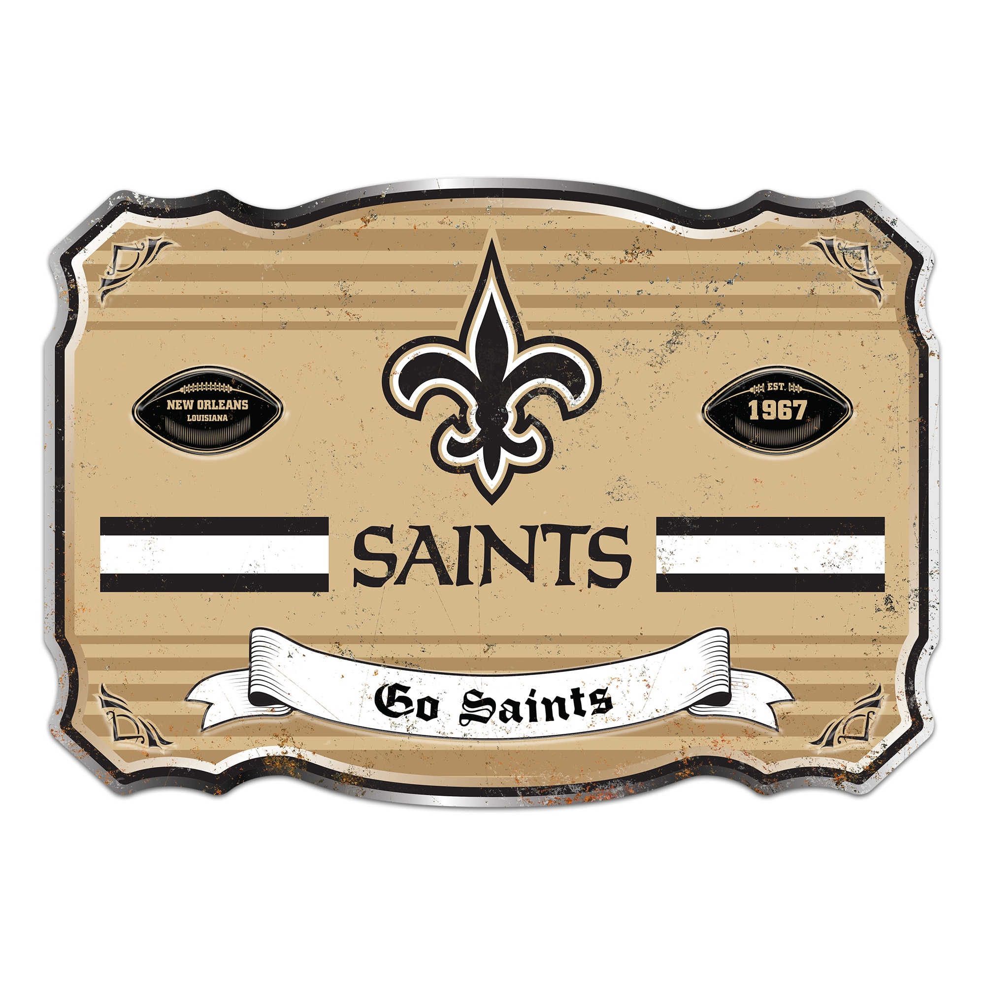 New Orleans Saints Giant Metal Sign