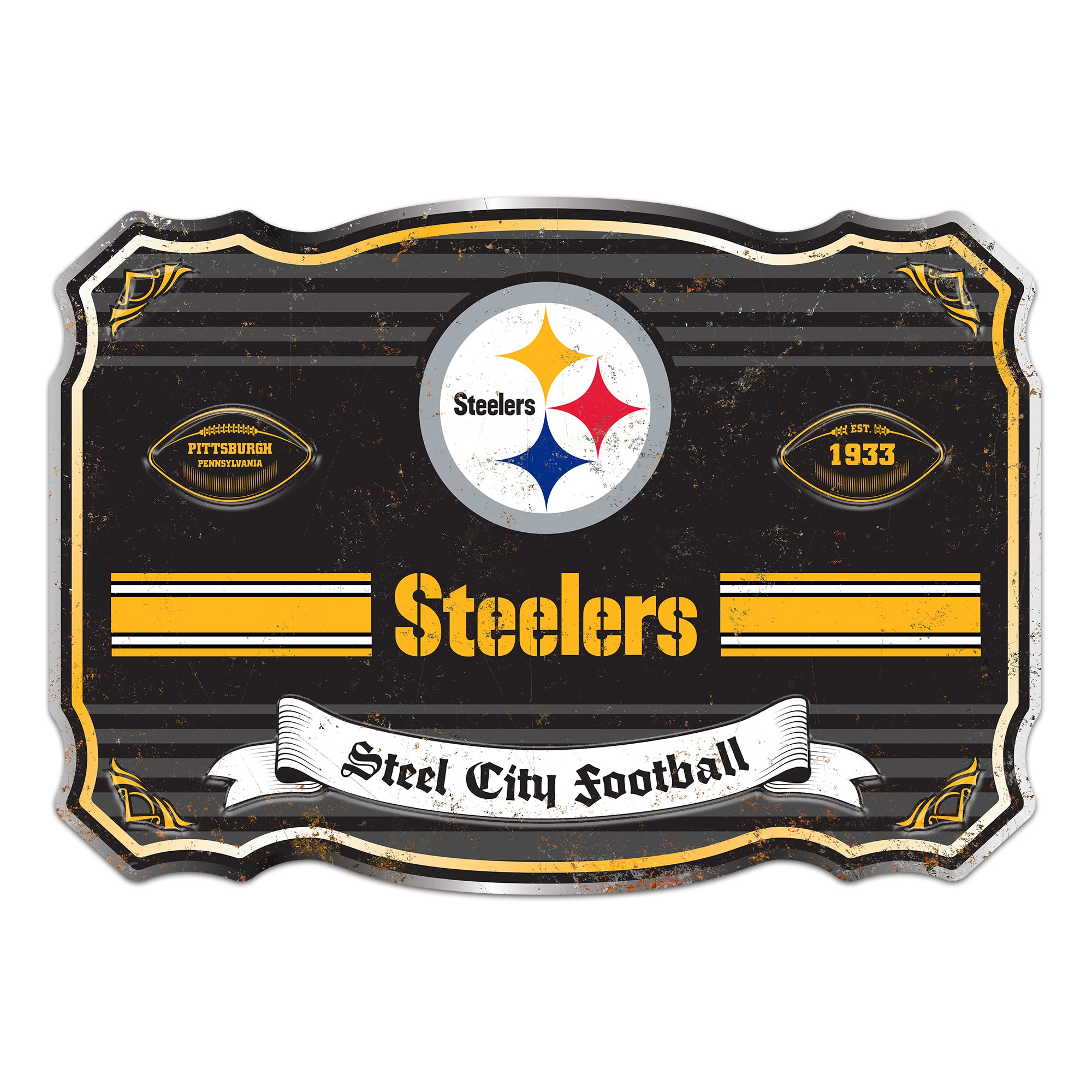 Pittsburgh Steelers Giant Metal Sign