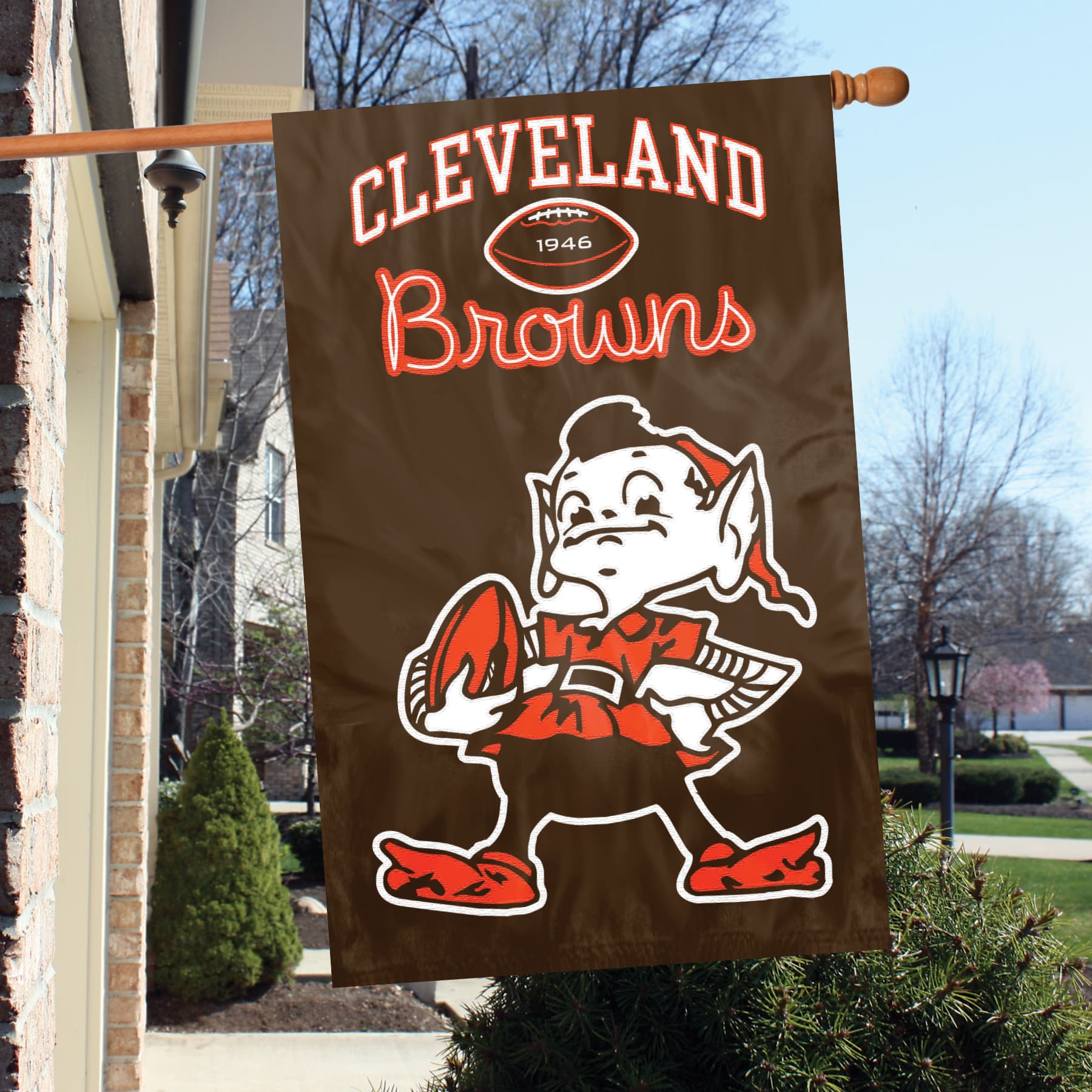 Cleveland Browns Elf Applique Banner Flag