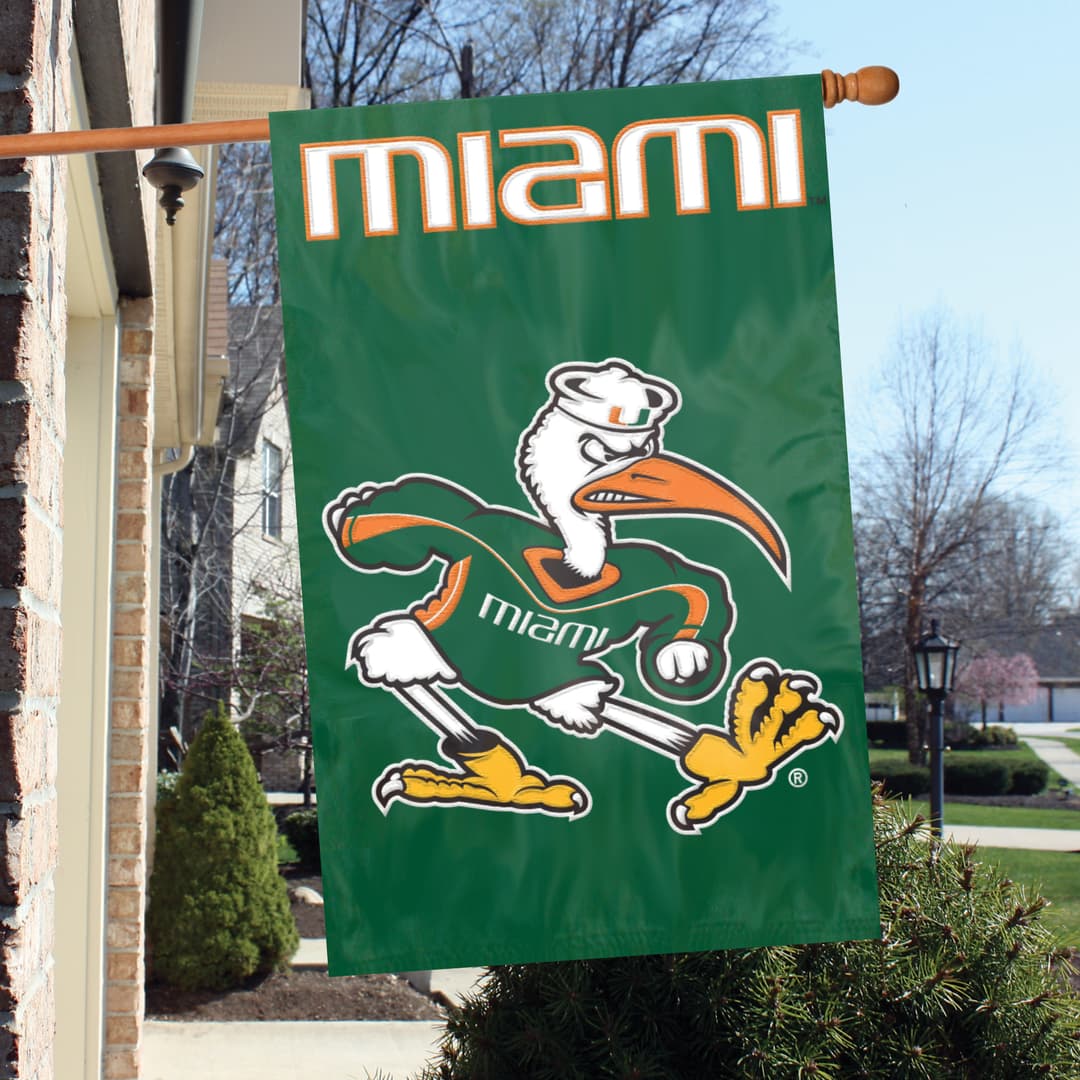 Miami Hurricanes Applique Banner Flag