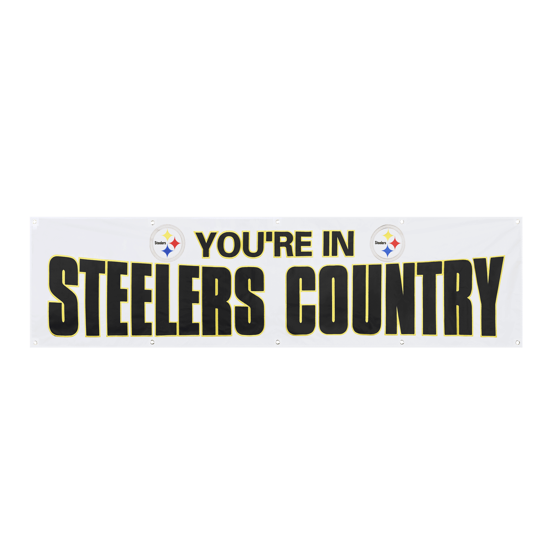 Pittsburgh Steelers Giant 8 x 2 Banner White - Steelers Country