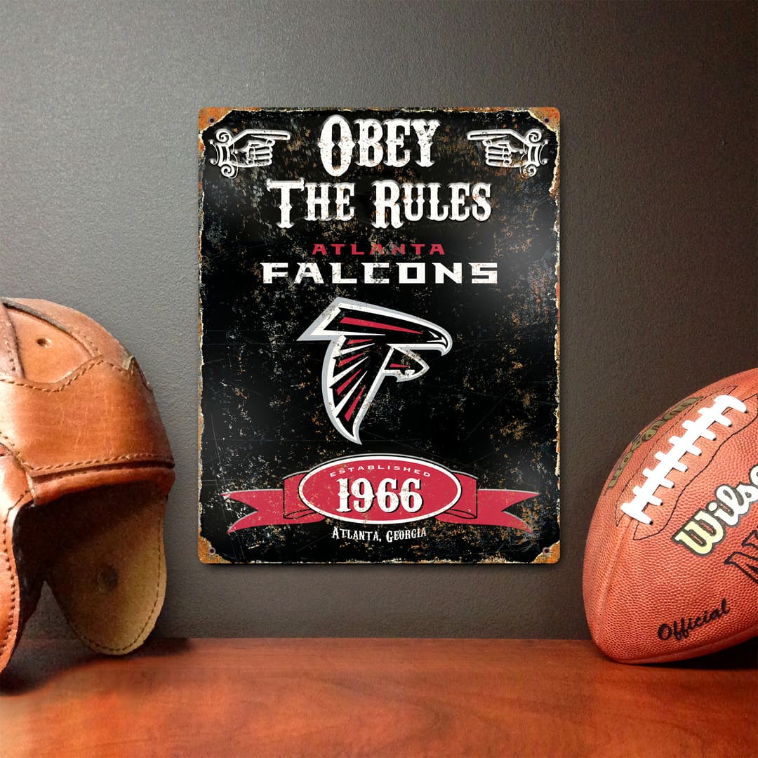 Atlanta Falcons Championship Embossed Metal Sign