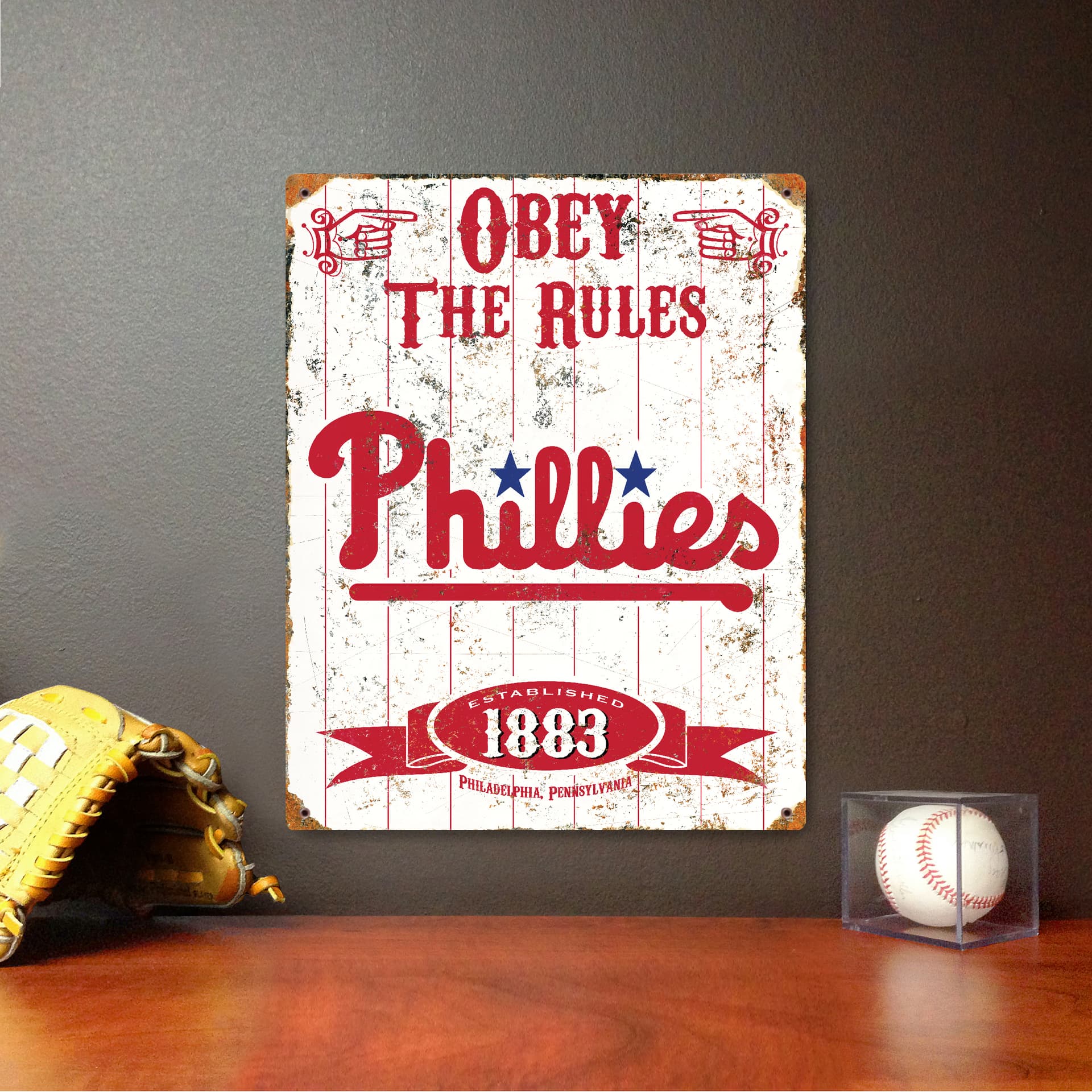Philadelphia Phillies Embossed Metal Sign