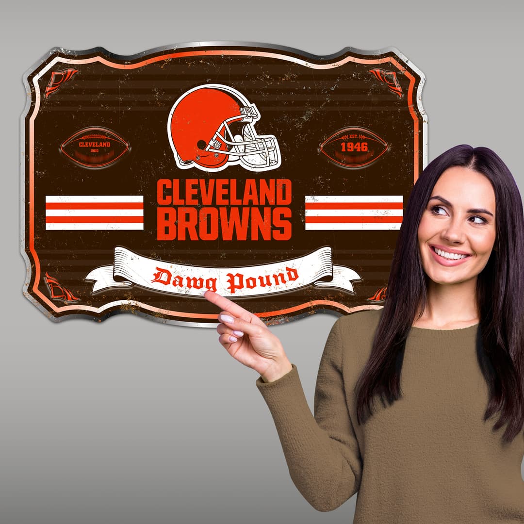 Cleveland Browns Embossed Metal Sign