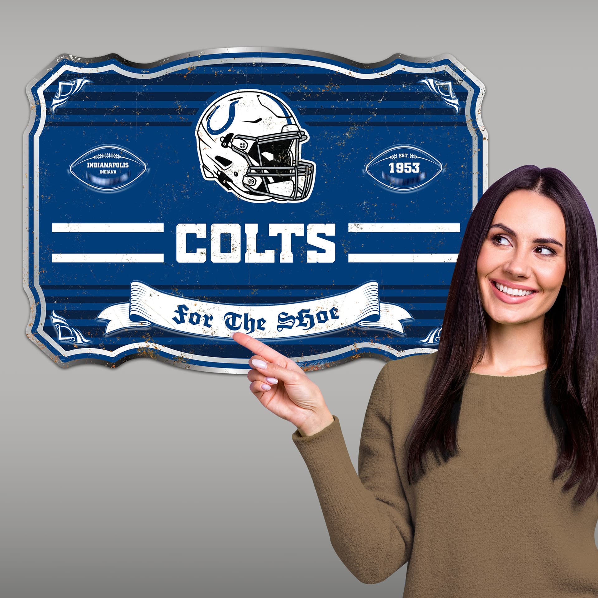 Indianapolis Colts Embossed Metal Sign
