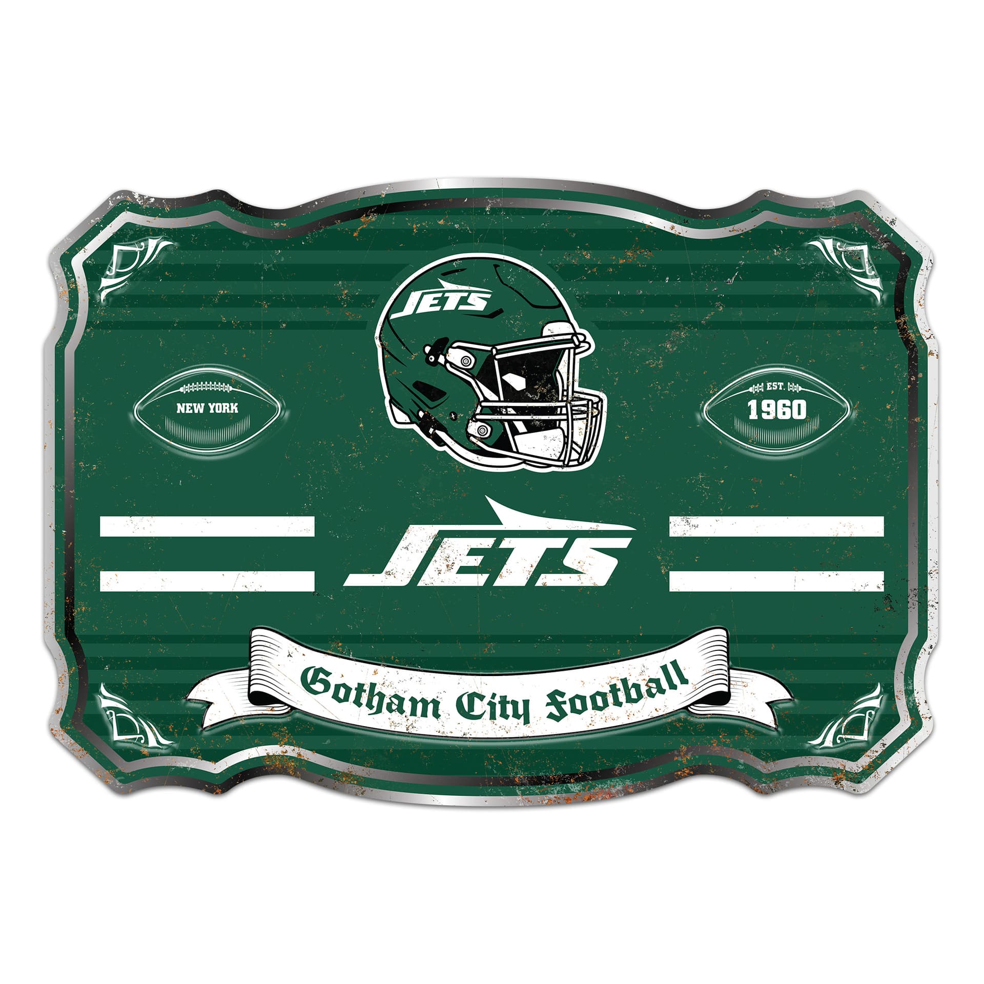 New York Jets Embossed Metal Sign
