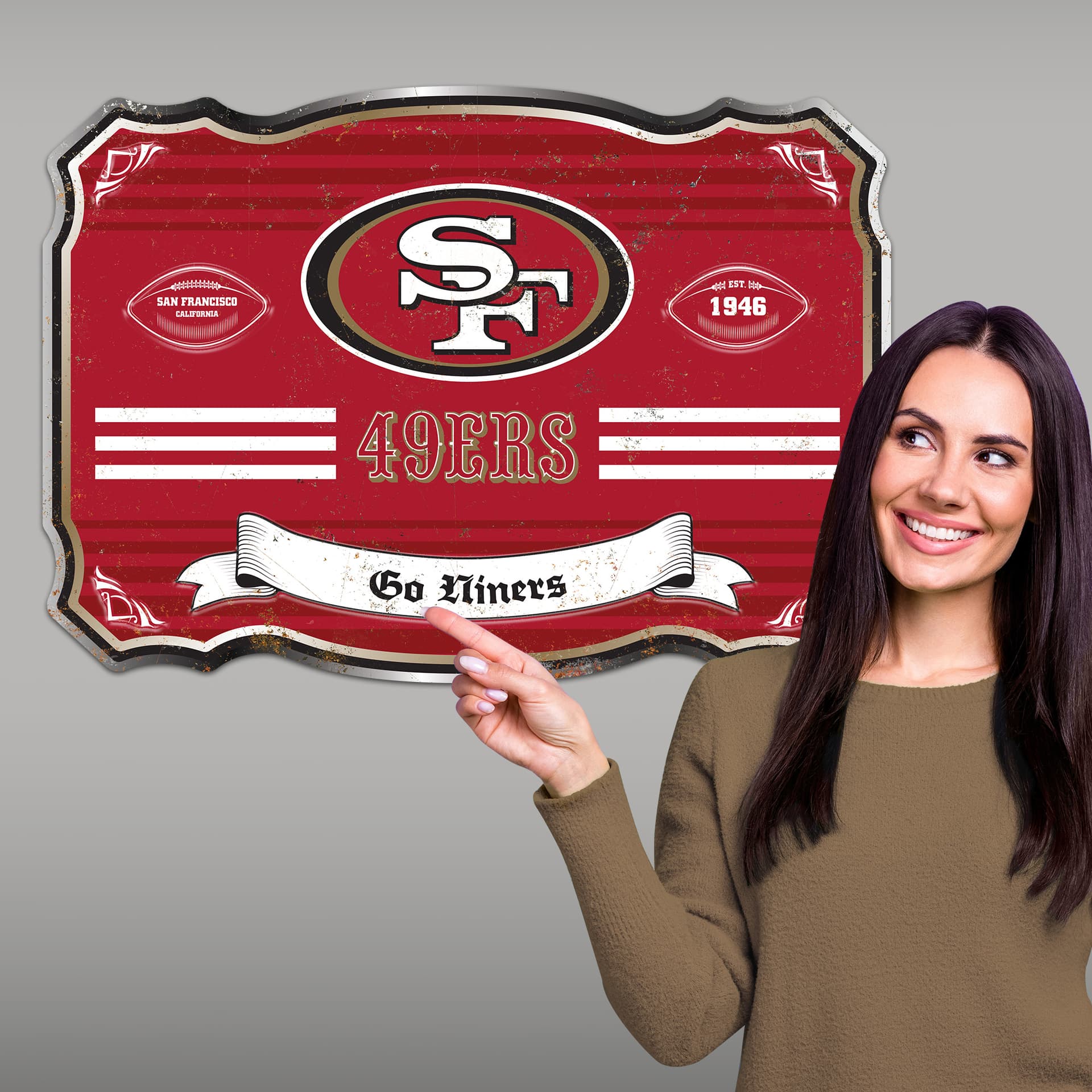 San Francisco 49ers Embossed Metal Sign