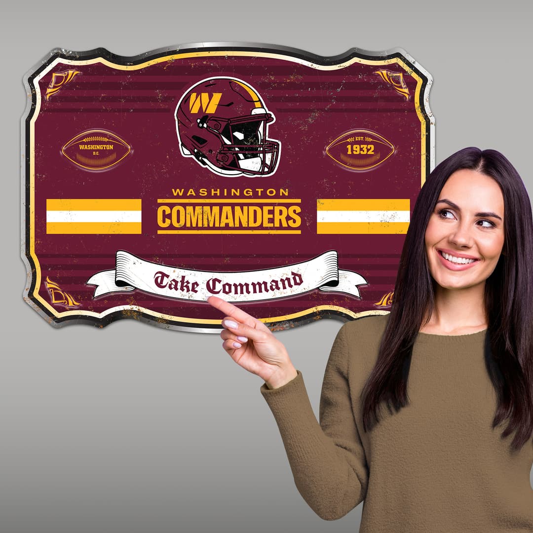 Washington Commanders Embossed Metal Sign
