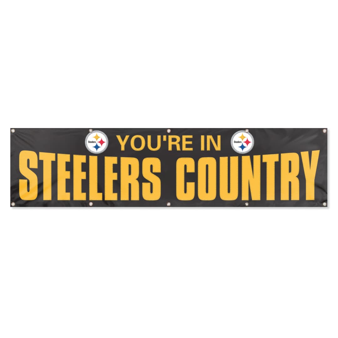 Pittsburgh Steelers Giant 8 x 2 Banner Black - Steelers Country