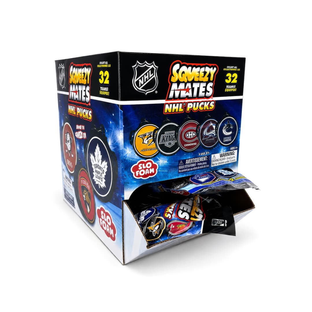 NHL Squeezy Pucks Blind Pack Display - 24CT
