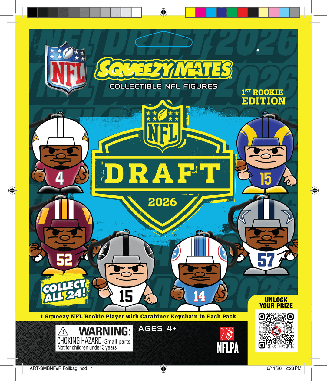 SqueezyMates NFL Rookies Foil Bag 2027