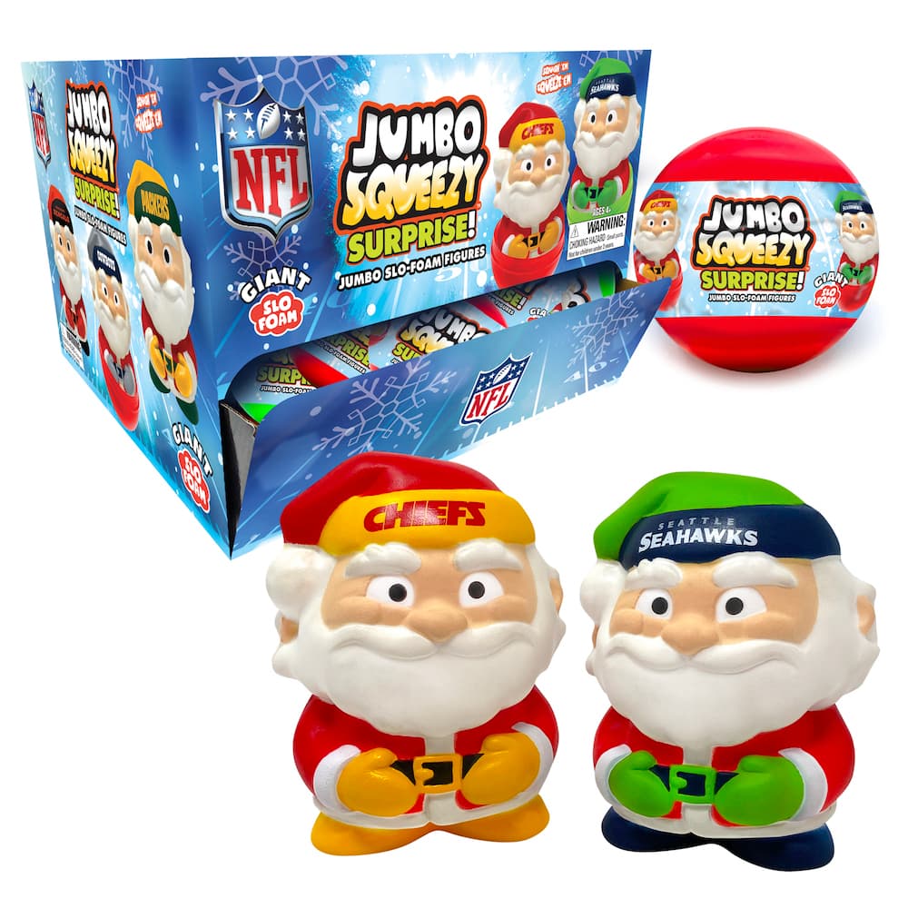 NFL Santa Squeezy Surprise Capsules — 18 Unit Display