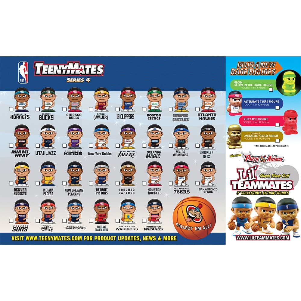 4 Blind Packs, TeenyMates NBA Series 4