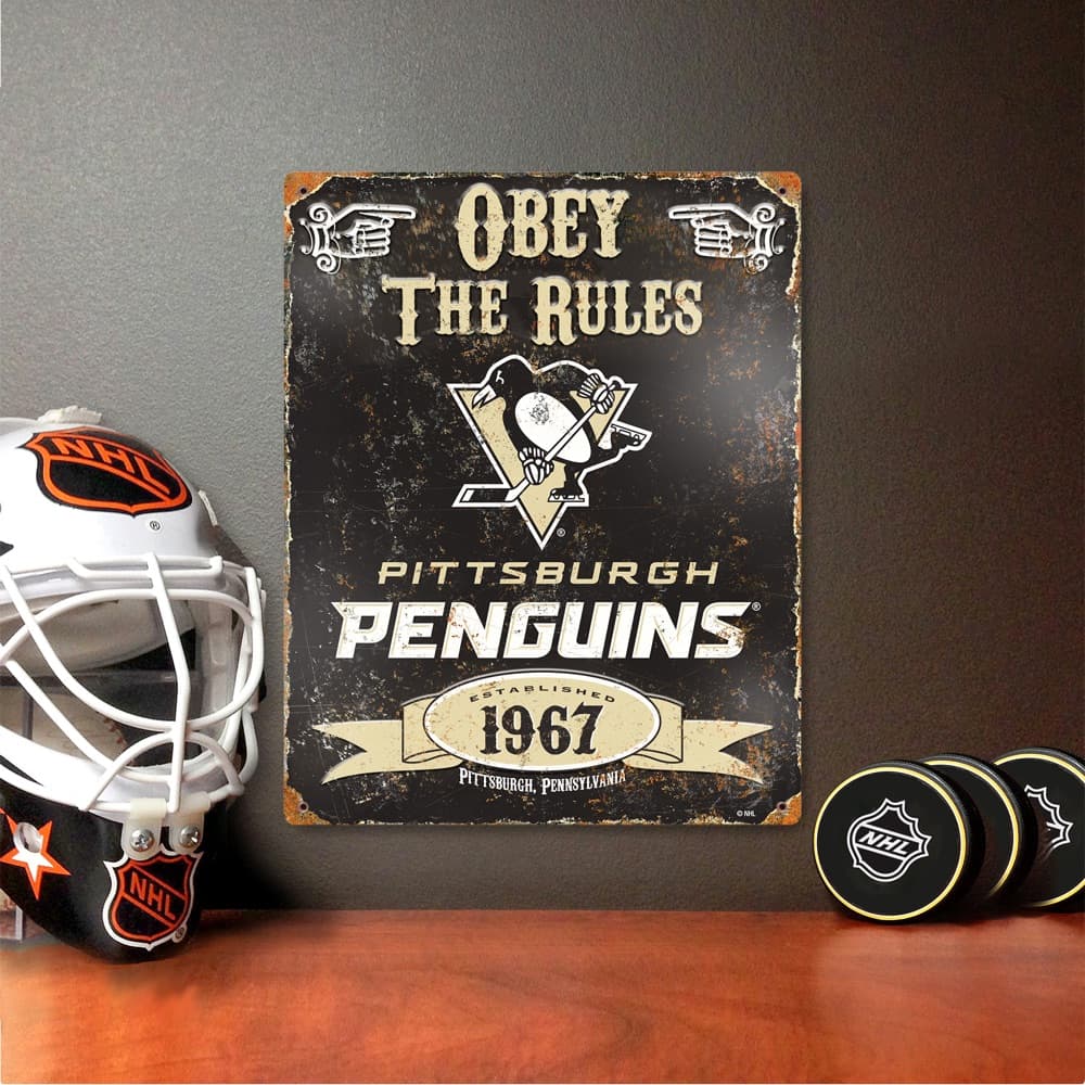 Pittsburgh Penguins Embossed Metal Sign