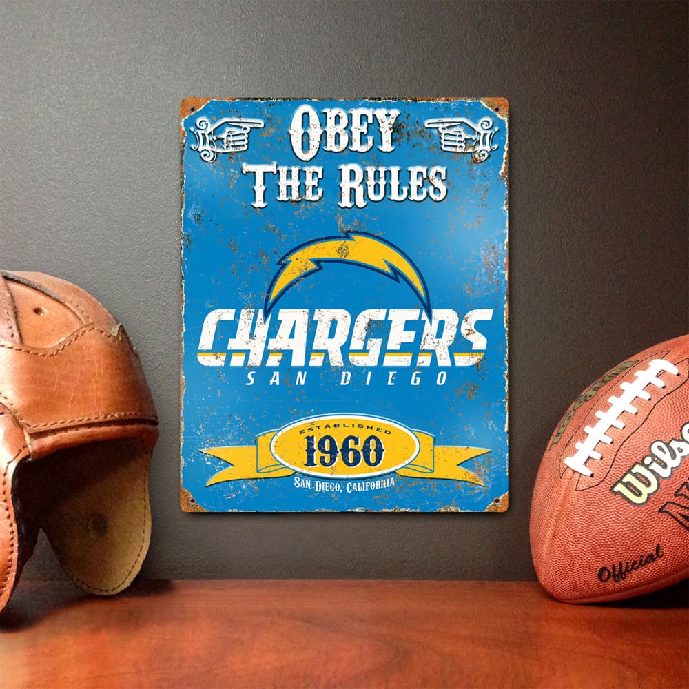 San Diego Chargers Embossed Metal Sign