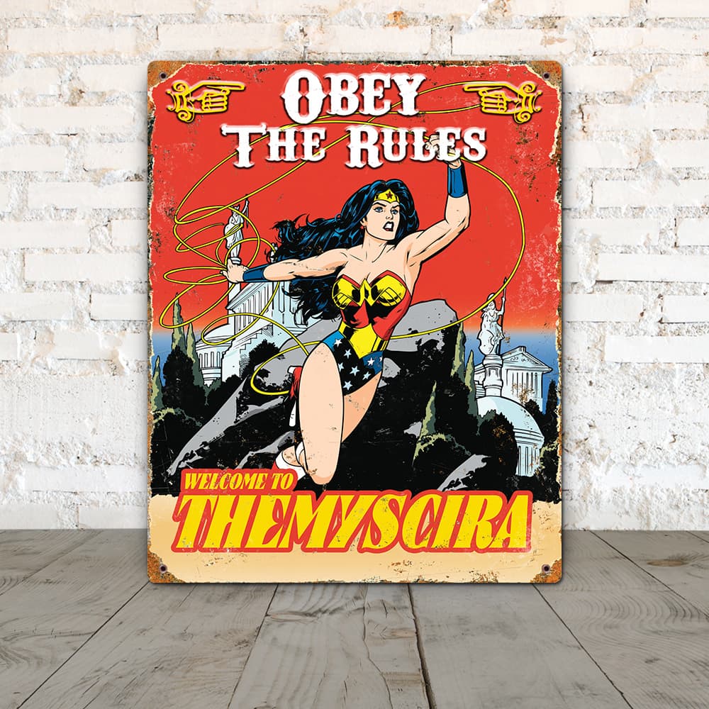 Wonder Woman Embossed Metal Sign